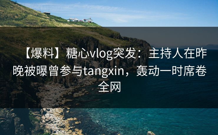 【爆料】糖心vlog突发：主持人在昨晚被曝曾参与tangxin，轰动一时席卷全网