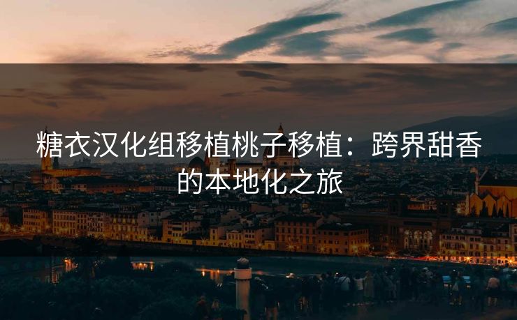 糖衣汉化组移植桃子移植：跨界甜香的本地化之旅