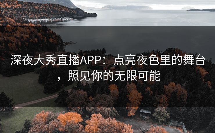 深夜大秀直播APP：点亮夜色里的舞台，照见你的无限可能